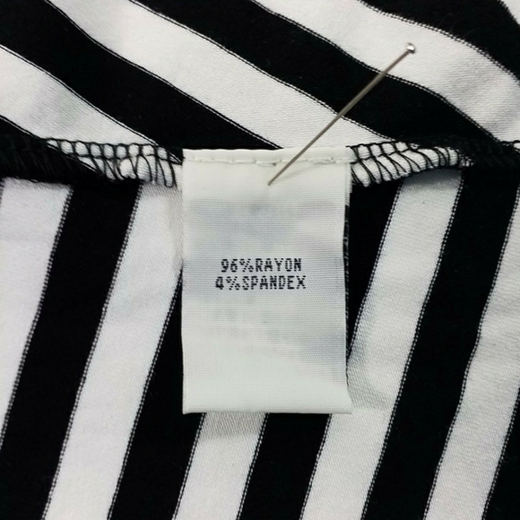 Kenneth Cole Black Stripe Twist Front Sleeveless A-Line Dress Womens Small Pet. - Picture 8 of 11